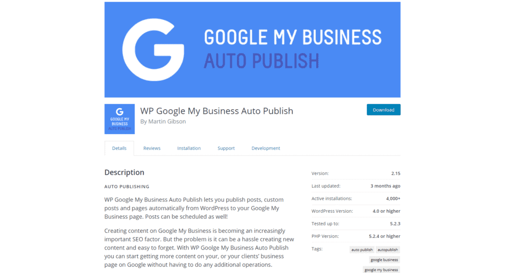 WP Google My Business Auto Publish